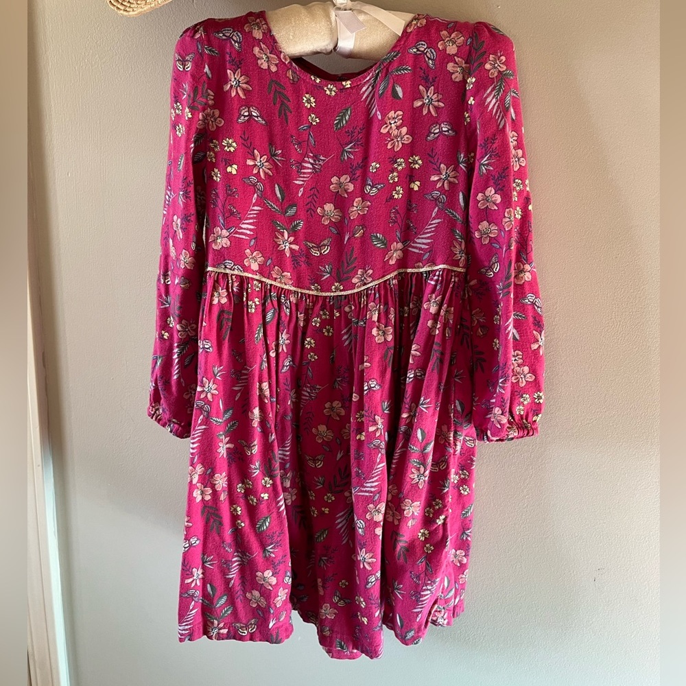 Oshkosh B’gosh little girl pink floral long sleeve dress size 5T